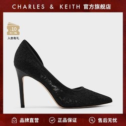 CHARLES & KEITH CHARLES&KEITH女士蕾丝鞋面尖头高跟单鞋CK1-60361400