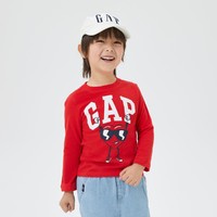 Gap 盖璞 男幼童春季款LOGO纯棉红色T恤521081儿童装上衣