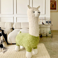创意羊驼座椅凳子动物坐凳落地家具摆件客厅装饰搬家礼物羊驼沙发