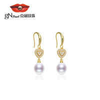 gN pearl 京润珍珠 3334202021809 悦情925银镀金珍珠耳环