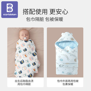 新生婴儿抱被春秋款初生宝宝用品纯棉包被夏季薄款产房包单出院用 90x90cm 春意盎然-深冬厚夹棉（0-10℃）
