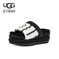 UGG2022夏季女士厚底露趾时尚logo凉鞋休闲舒适一字凉拖 1127067 39 WHT|白色