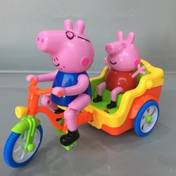 美高乐 小猪爸爸佩琪电动玩具车三轮车 粉红猪小妹佩佩