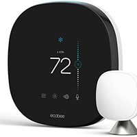 ecobee 带语音控制的智能恒温器，黑色