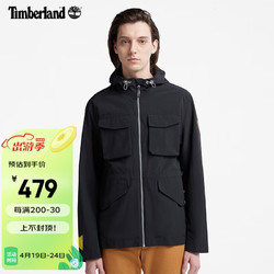 Timberland 添柏岚 外套男春夏新款防风舒适透气运动服长袖连帽梭织夹克A2EJW A2EJW001/黑色 M/175