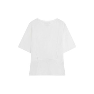 DUIBAI 对白 女士圆领短袖T恤 BDT055B 奶霜白 XL