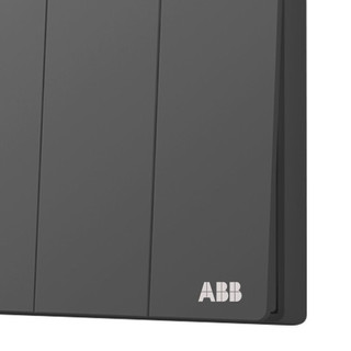 ABB 轩致系列 AF121L-G 三开双控开关 灰色 平面款