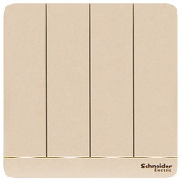Schneider Electric 施耐德电气 AvatarOn绎尚系列 E8334L1LED_WG_C1 四开单控开关 薄暮金色 LED灯款