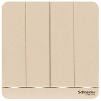 Schneider Electric 施耐德电气 AvatarOn绎尚系列 E8334L2LED_WG_C1 四开双控开关 薄暮金色 LED灯款