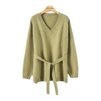 Mind Bridge 女士V领针织衫 M0032B7799207 绿色 F