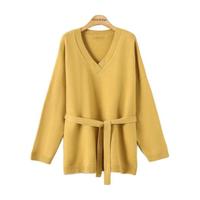 Mind Bridge 女士V领针织衫 M0032B7799222 卡其 F