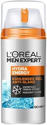 L'OREAL PARIS 巴黎欧莱雅 男士面部护理 XXL 包装，哑光清凉保湿霜，Hydra Energy 清凉防油光凝胶霜，1 x 100 毫升