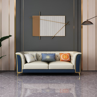 一米色彩 沙发 意式极简皮沙发组合别墅后现代简约皮艺沙发客厅大户型家具网红沙发