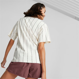 彪马（PUMA）官方 新款女子休闲条纹串标短袖T恤 TEAM AOP 622576 纯白色-65 L(165/88A)