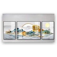 忆画 晶瓷画 背有靠山A 两边40×60cm+中间80×60cm