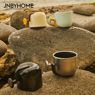 JNBYHOME江南布衣小众高级设计感复古陶瓷家用咖啡杯高颜值水杯子 041/银色/230ml