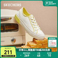 SKECHERS 斯凯奇 帆布鞋女款2023新款春季休闲透气小白鞋子百搭板鞋