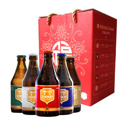 CHIMAY 智美 五福临门 修道士啤酒礼盒 330ml*5瓶（红帽+蓝帽+绿帽+白帽+金帽）