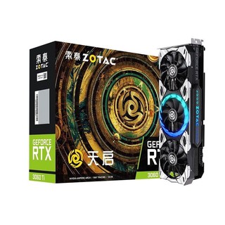 ZOTAC 索泰 RTX 3060 Ti-8GD6 天启 GOC-X 显卡 8GB 银黑色