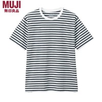 MUJI 無印良品 男士短袖条纹T恤