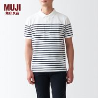 MUJI 無印良品 男士条纹 POLO衫 ABF01A2S