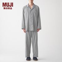 无印良品無印良品 MUJI男式睡衣无侧缝双层纱织睡衣家居服纯棉FBA11C2S