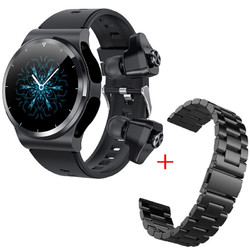 EDWIN Watch watch gt2智能手环表TWS蓝牙耳机二合一接打电话测血压心率睡眠监测希普拓运动手环表 黑色+钢带