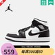 NIKE 耐克 AIR JORDAN 1 MID AJ1阴阳黑白熊猫男女复古篮球鞋 DR0501-101 36