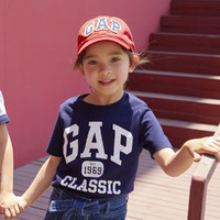Gap 盖璞 男女幼童LOGO纯棉短袖T恤880852夏季款儿童装时尚运动亲子上衣