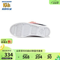 SKECHERS 斯凯奇 女童板鞋翅膀鞋中帮发光运动休闲鞋 粉红色/多彩色/PKMT 30