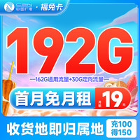 BROADCASTING 广电 馒头卡 19元月租（192G全国流量）可选归属地+信号略胜移动