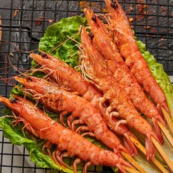 寰球渔市 冷冻海产生鲜青虾串200g（8串）烧烤撸串食材冷冻包装