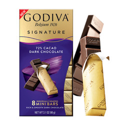 GODIVA 歌帝梵 72%可可黑巧克力90g零食解馋独立包装下午茶