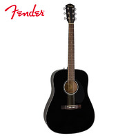 Fender 芬达 CD-60S系列 原声 单板民谣木吉他 圆角桃花芯木背侧板 云杉木41英寸 BLK黑色 黑色