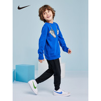 NIKE 耐克小童装男童卫衣套装春秋儿童新年衣服舒适毛圈2件套 土耳其蓝/正黑色 110(5)