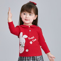 婴幼女童春季宝宝T恤儿童上衣 120 红色