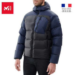 法国觅乐（MILLET）男士登山羽绒服 保暖透气加厚羽绒外套  MIV7981 黑/宝石蓝 9035 S