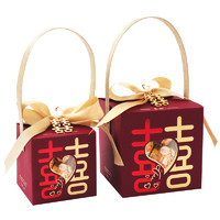 糖盒结婚专用喜糖盒子网红比心手提喜糖袋伴手礼婚礼镂空糖果礼盒
