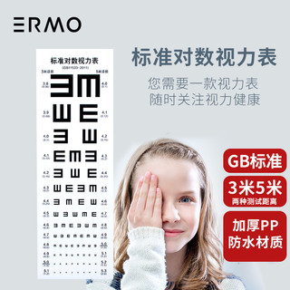 意尔嫚 视力表儿童视力测试表 墙贴墙纸贴纸画装饰画 眼睛标准对数视力贴 （儿童成人通用-不带背胶）