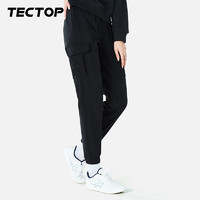 探拓（TECTOP） 工装裤男秋冬季防风保暖户外服装休闲裤男装多口袋耐磨裤子 女黑 2XL