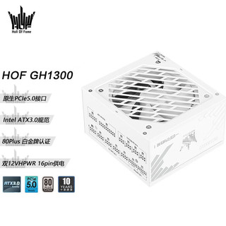 GALAXY 影驰 名人堂HOF 1300W全日系电容/白金牌全模组/atx3.0 PCIE5.0机箱台式机电源 GH1300 额定1300W