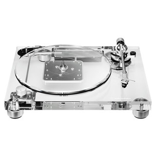铁三角AT-LP2022限量版60周年手动皮带式透明黑胶唱片唱盘机 透明