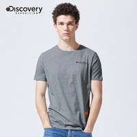 discovery expedition Discovery户外春夏新品男式休闲短袖吸湿透气圆领时尚简约印花T恤