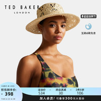 TED BAKER 春夏女士度假风编织花朵遮阳透气帽子 261388