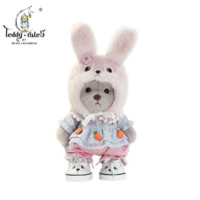 TeddyTales 莉娜熊 繁花系列 桃花小兔套装-拿铁色熊毛绒玩具 20cm