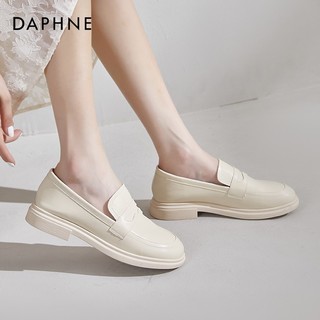 DAPHNE 达芙妮 英伦乐福鞋女平底2023年新款复古软底单鞋一脚蹬日系小皮鞋