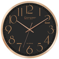 康巴丝（COMPAS）挂钟 创意简约钟表客厅挂墙卧室时钟 C3240 黑色