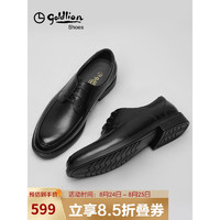 金利来（goldlion）男鞋都市时尚商务正装皮鞋舒适耐磨德比鞋59623067101A-黑色-43码