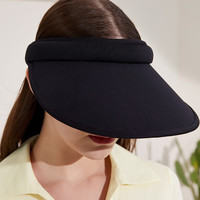 UVNO防晒帽女遮脸防紫外线大帽檐运动骑行时尚空顶时尚出游帽子 乌黑 可调节均码