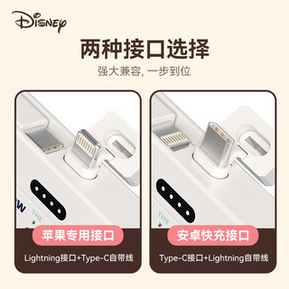 Disney 迪士尼 TY09 移动电源 维尼白色 5000mAh Type-C/USB-A 苹果插口